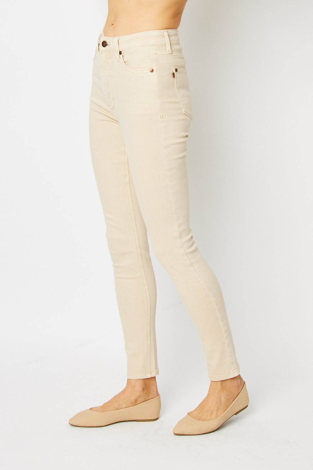 Judy Blue Full Size Garment Dyed Tummy Control Skinny Women Jeans