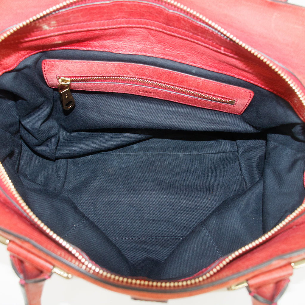 Chloe Ether Red Top Handle Tote Bag #6133