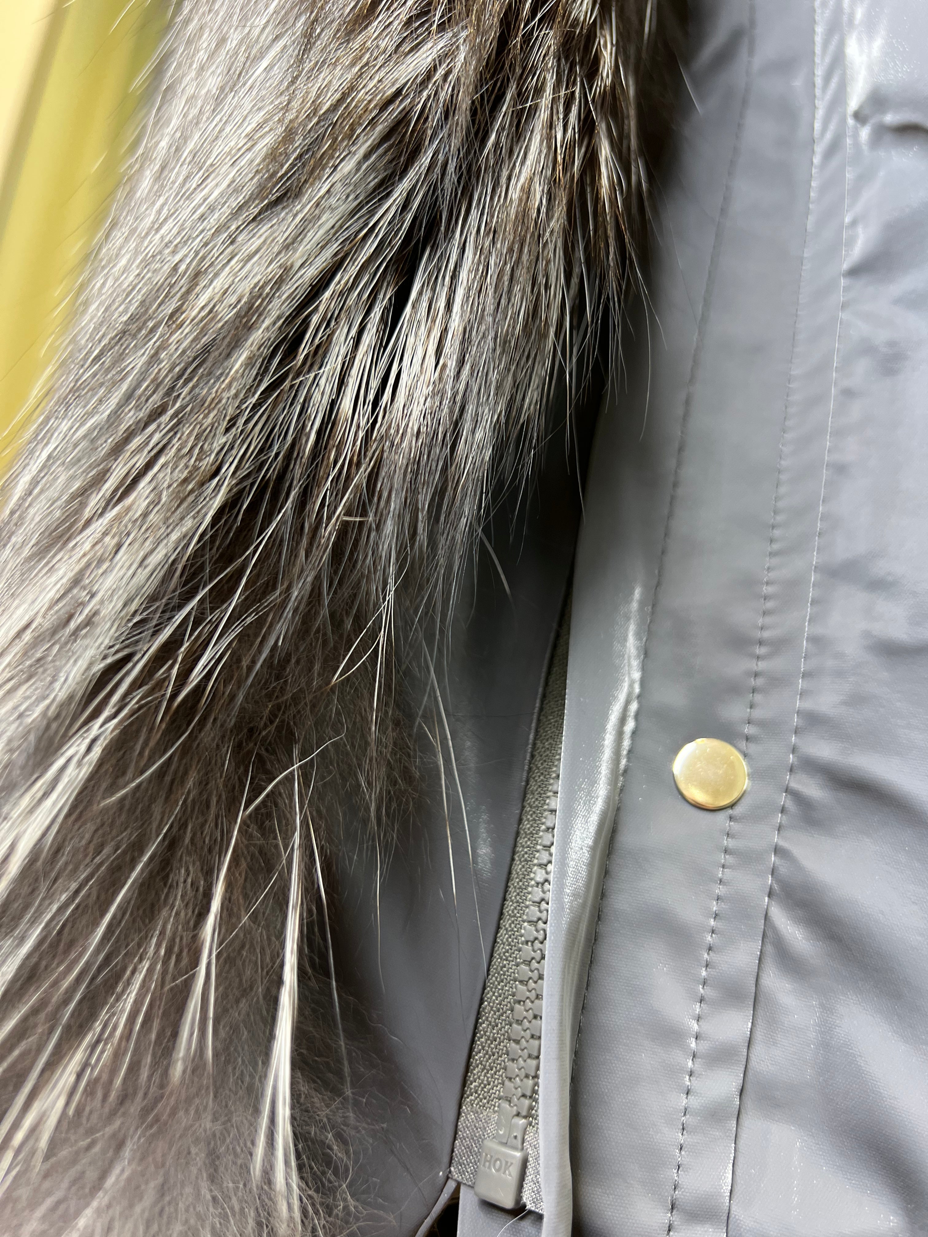 Genuine Silver Fox Fully Lined Hood Rabbit Insulated Parka