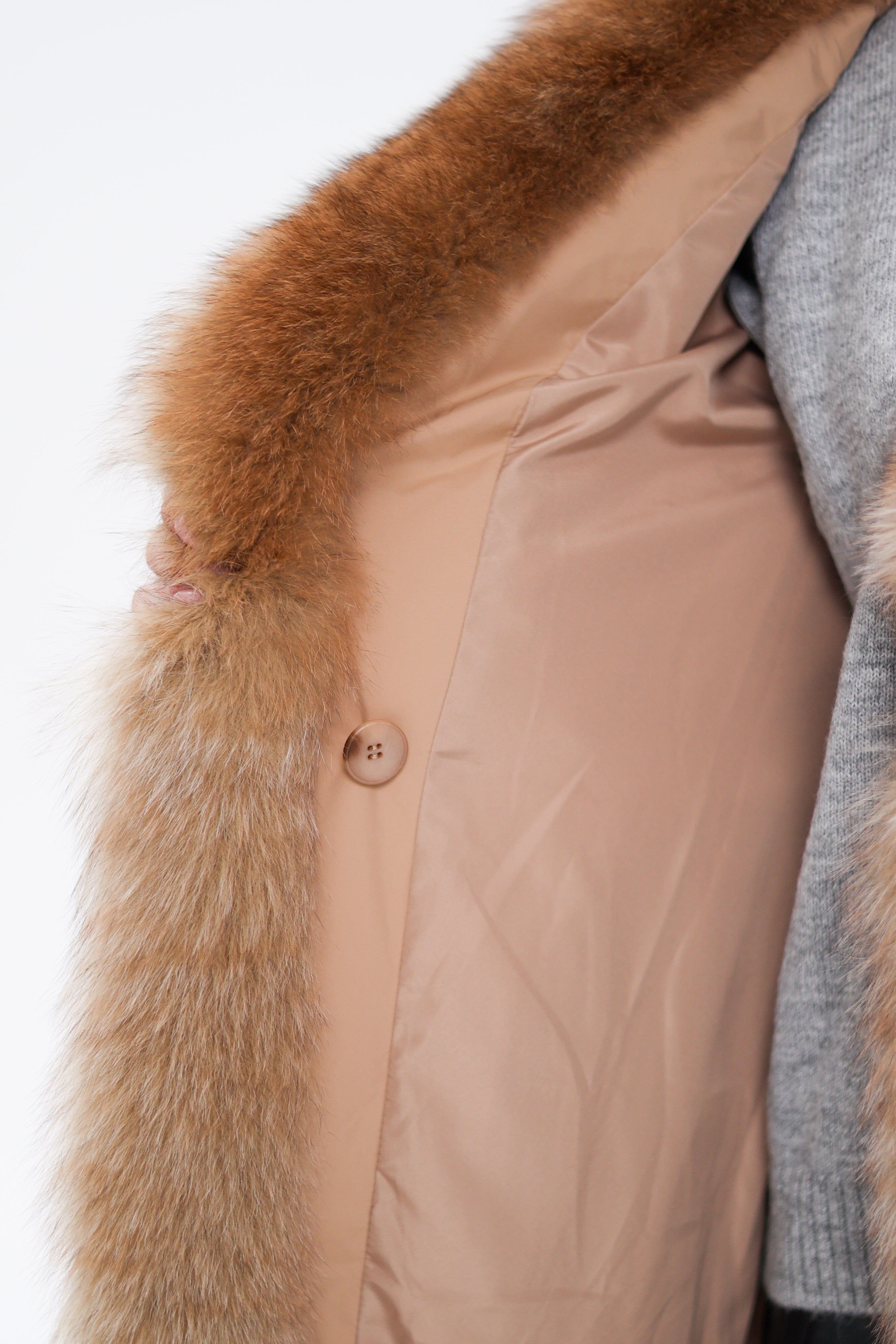 Genuine Polar Fox Premium Down Parka Coat