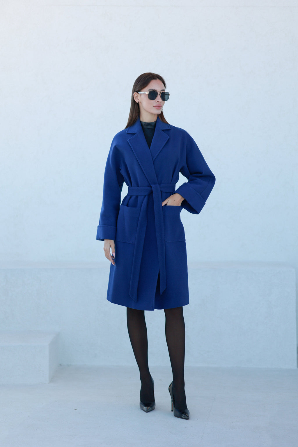 Classic Wraparound Cashmere Blend Overcoat