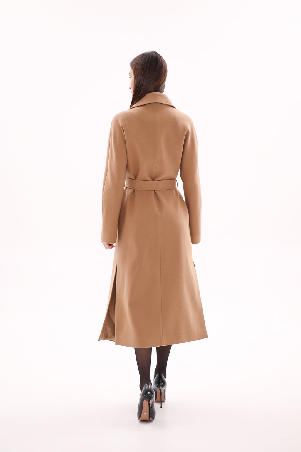 Cambridge Comfort Classic Wraparound Wool Blend Overcoat in Camel