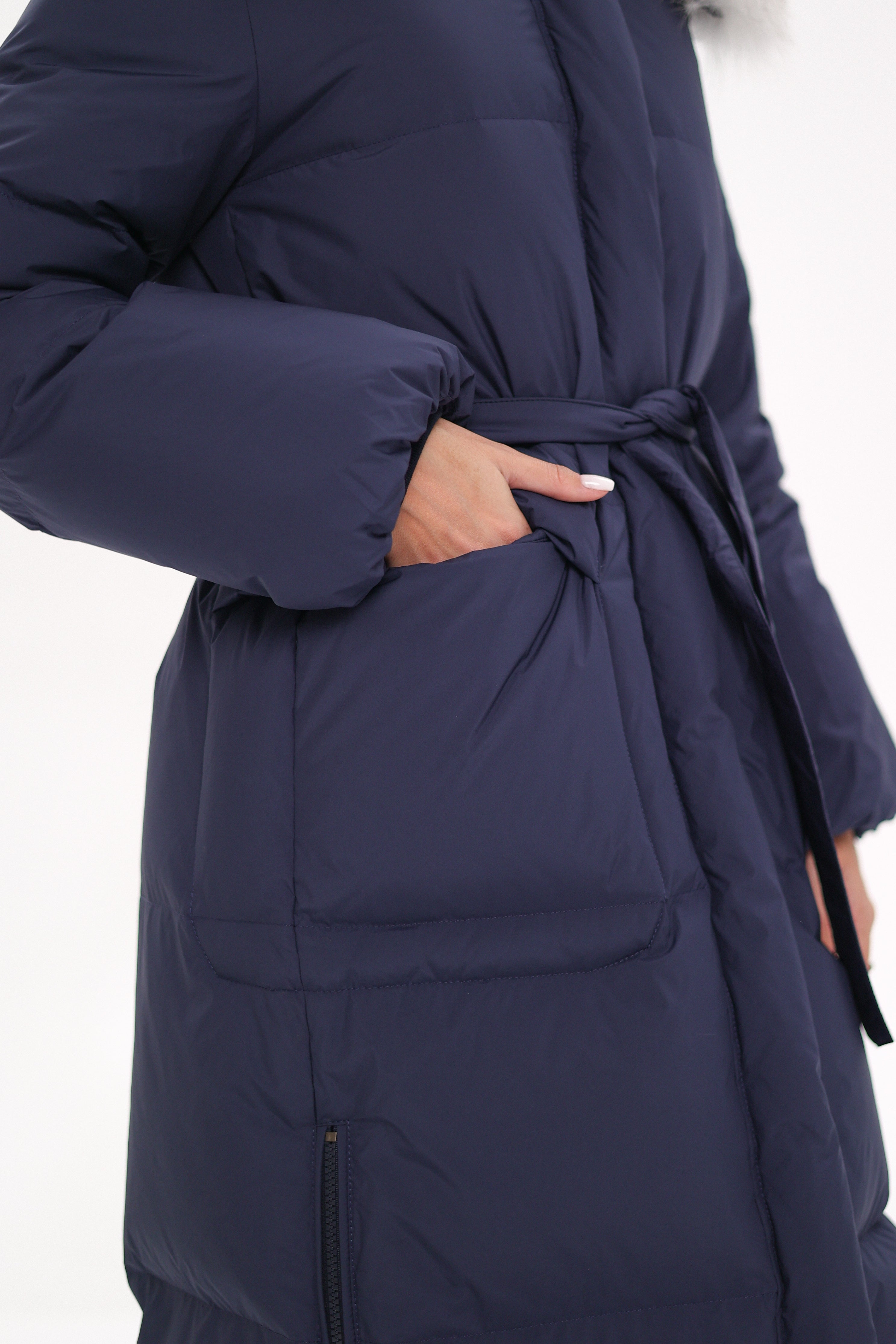 Genuine Silver Fox Down Fill Coat