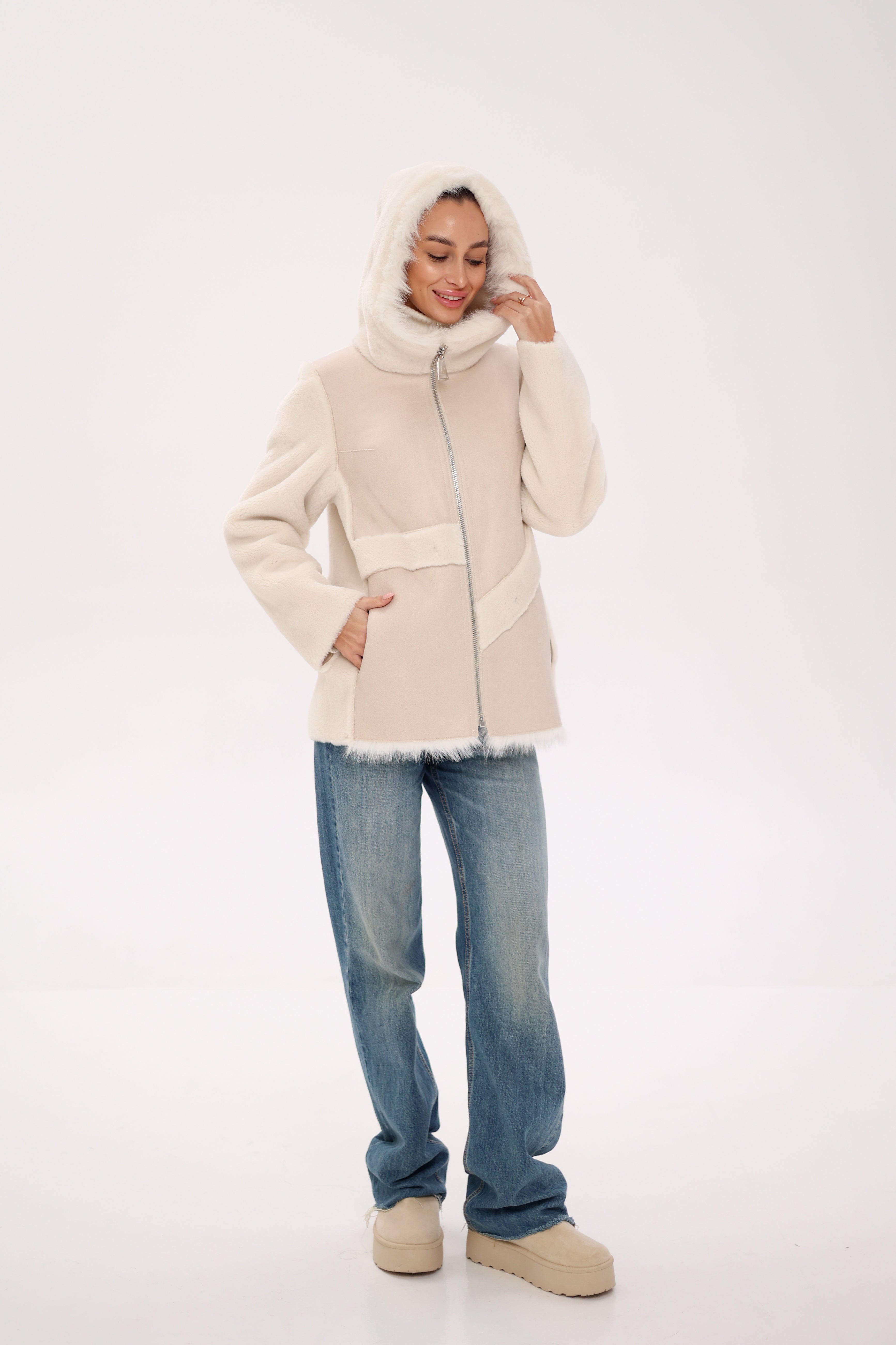 Pre-Order. Re-Stock Ships November 18. ⇆ Reversible Hooded Wool Blend Jacket