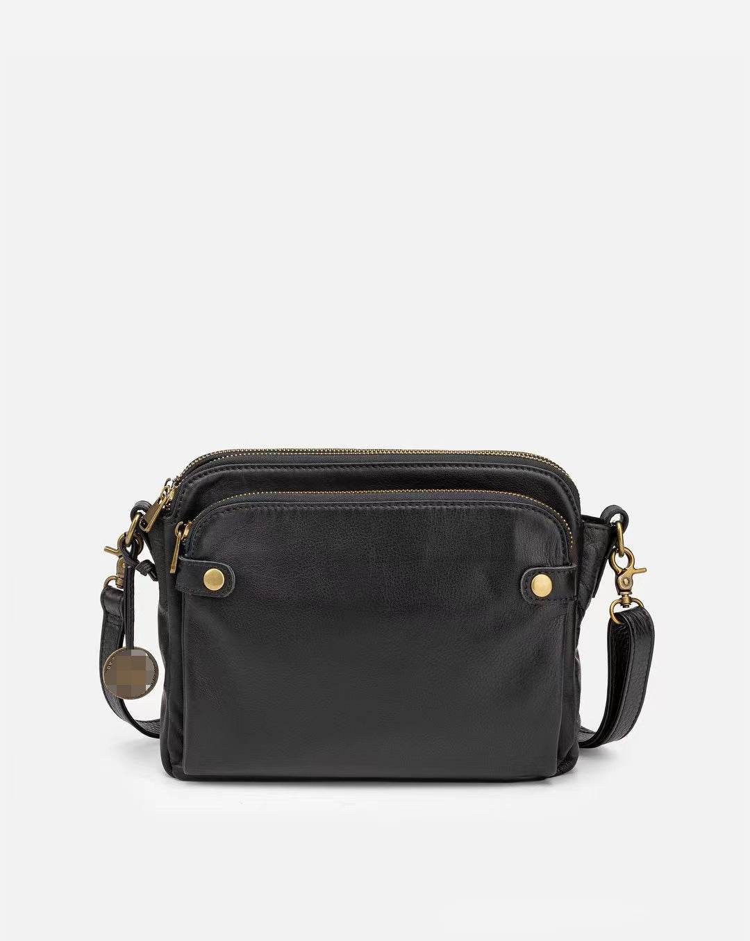Vintage Three Layer Leather Messenger Women Bag