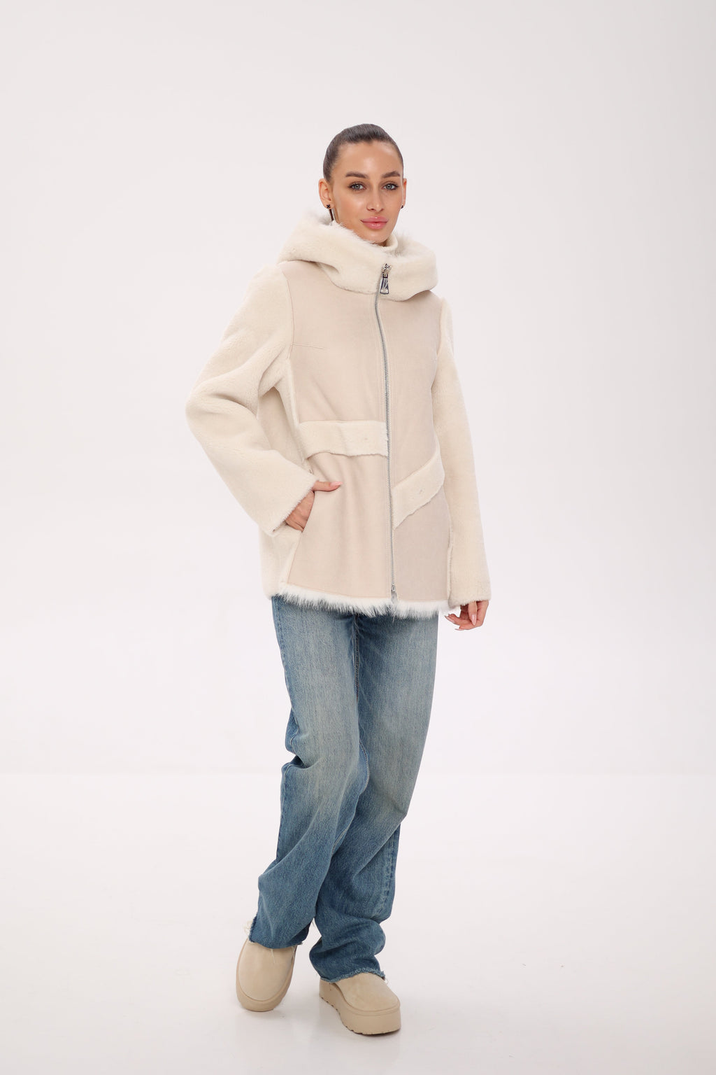 Pre-Order. Re-Stock Ships November 18. ⇆ Reversible Hooded Wool Blend Jacket