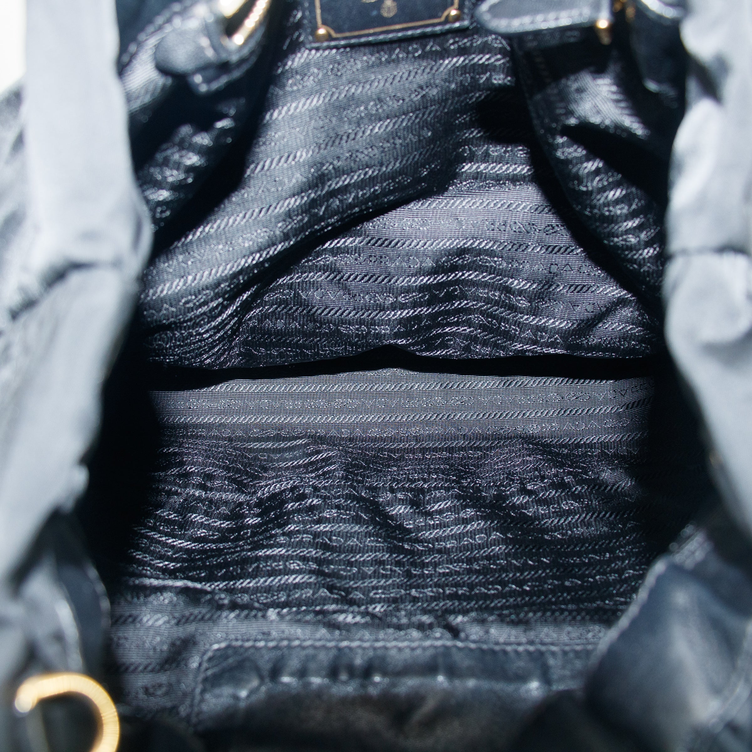 Prada Black Tessuto Nylon x Leather Shoulder Bag #7704