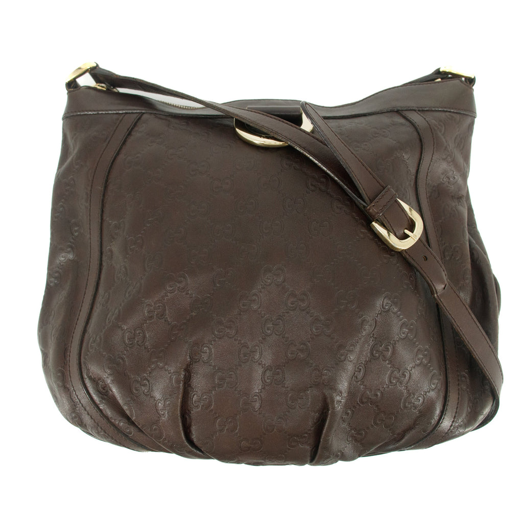 Gucci Brown Abby Guccisima Leather Crossbody Bag #7706