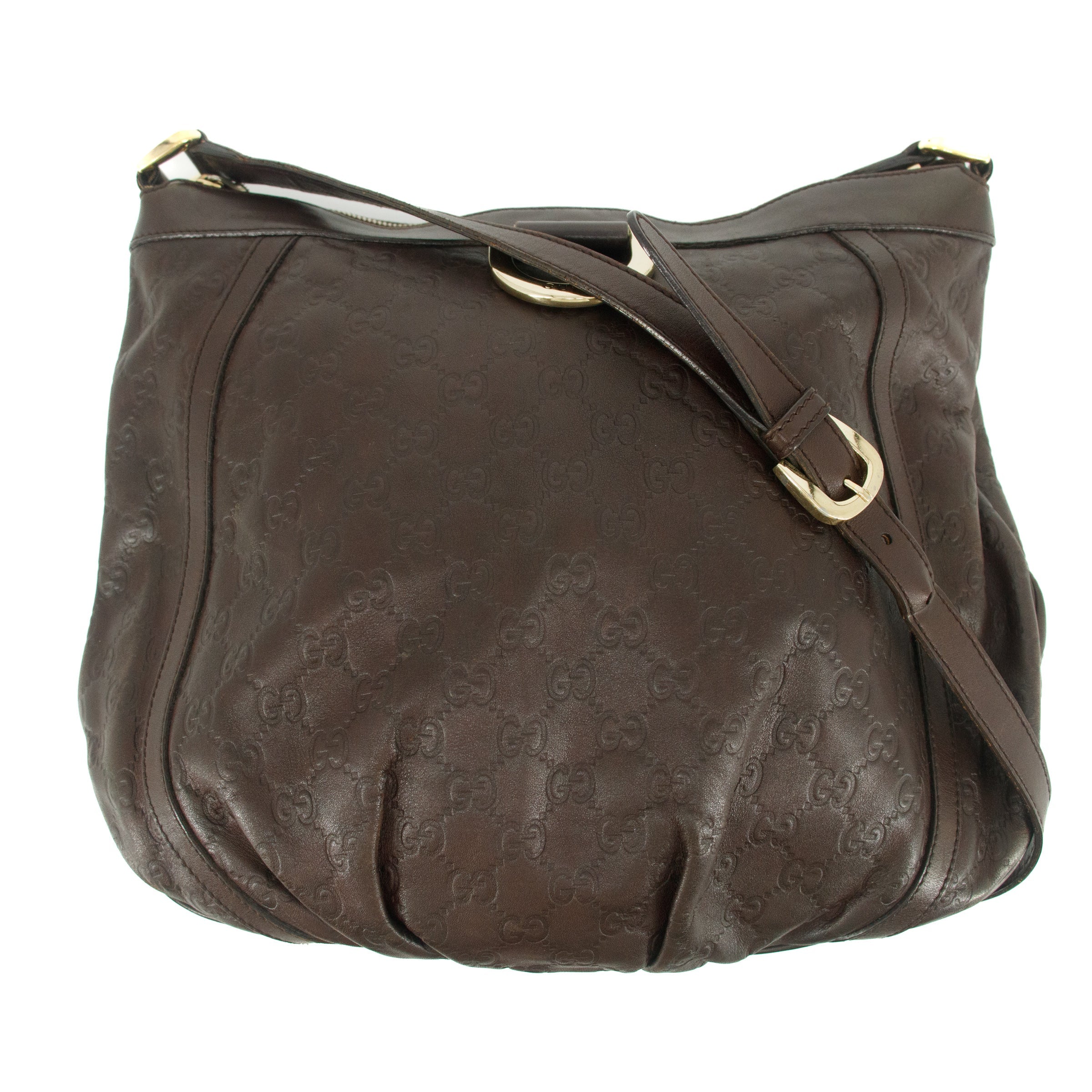 Gucci Brown Abby Guccisima Leather Crossbody Bag #7706