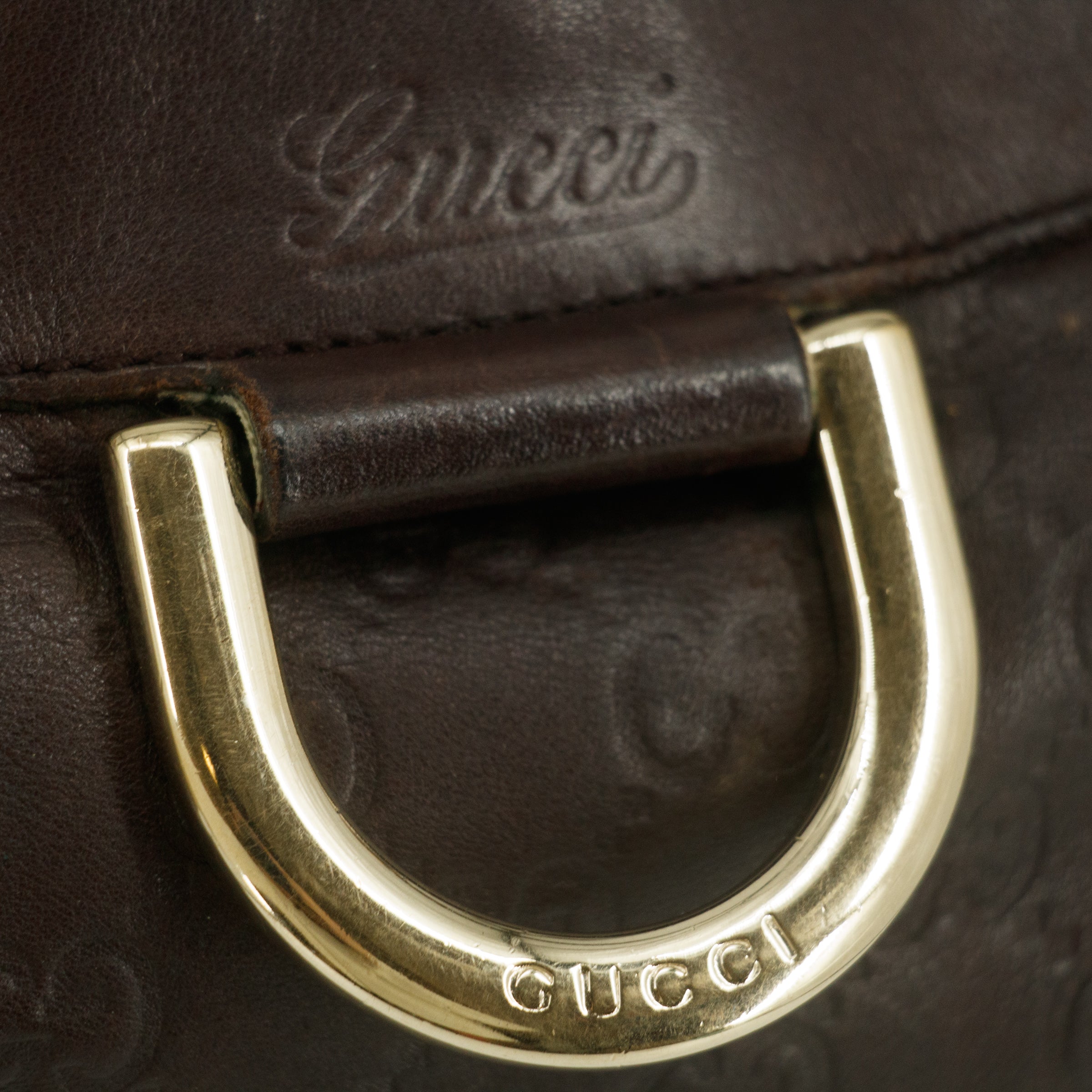 Gucci Brown Abby Guccisima Leather Crossbody Bag #7706