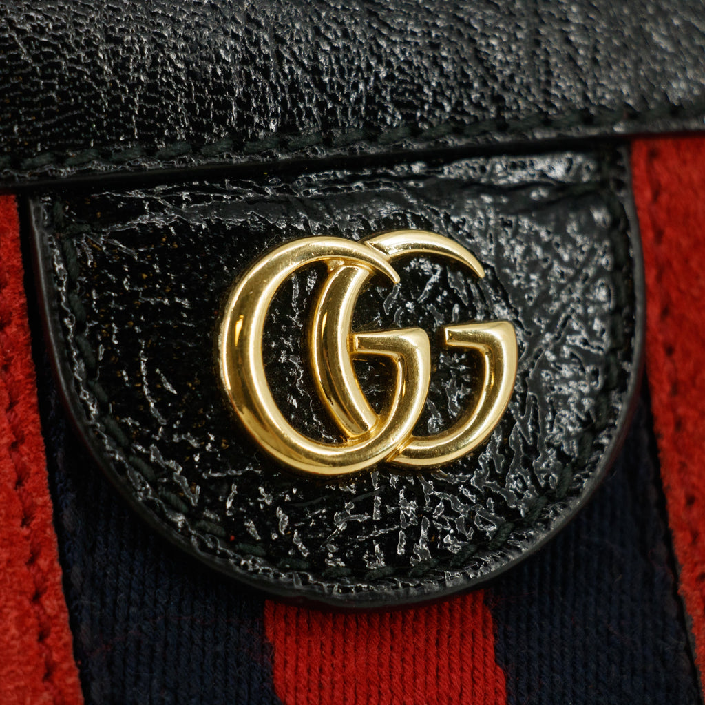 Gucci Red Ophidia Sherry Line GG Marmont Suede x Leather Shoulder Bag #7713
