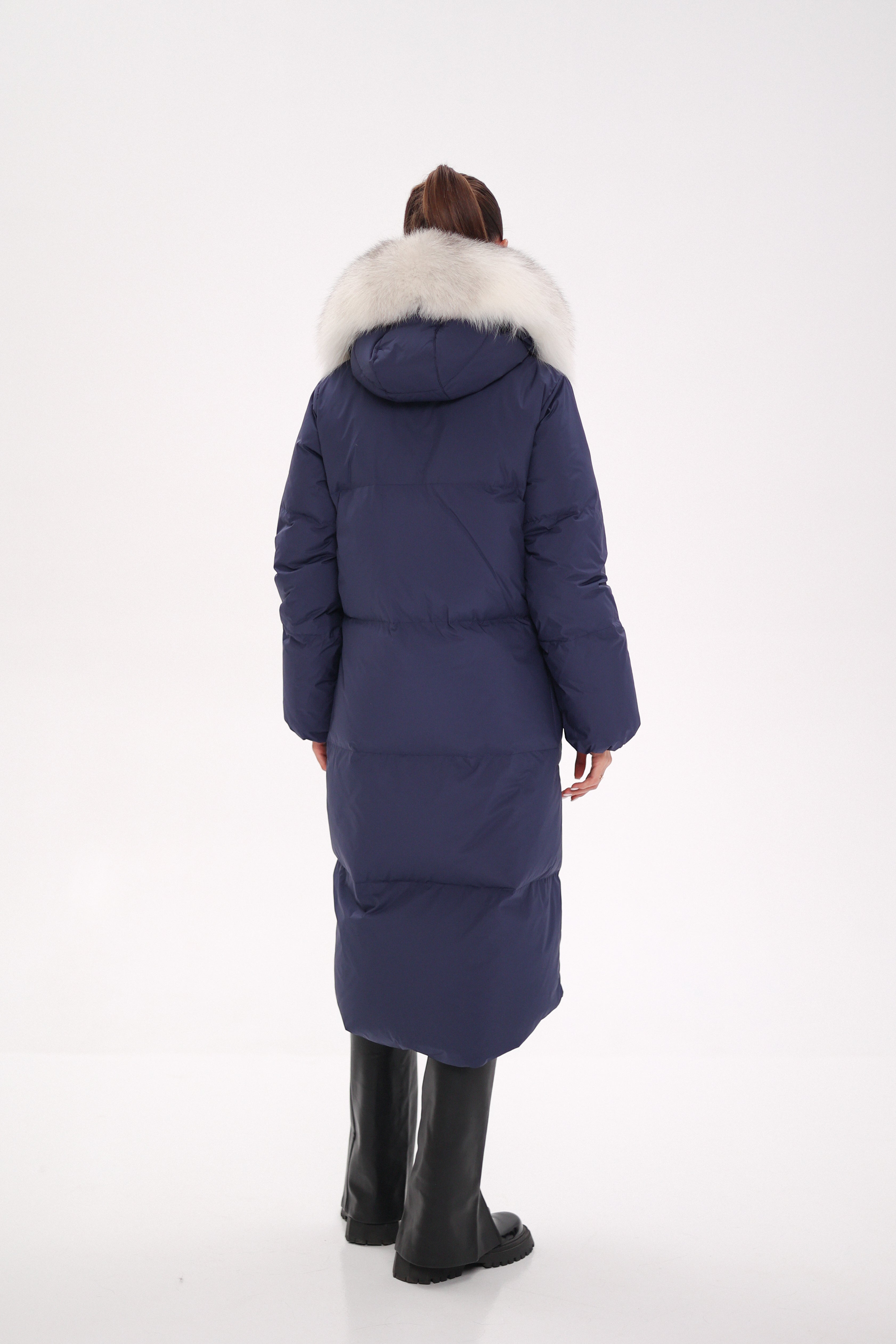 Genuine Silver Fox Down Fill Coat