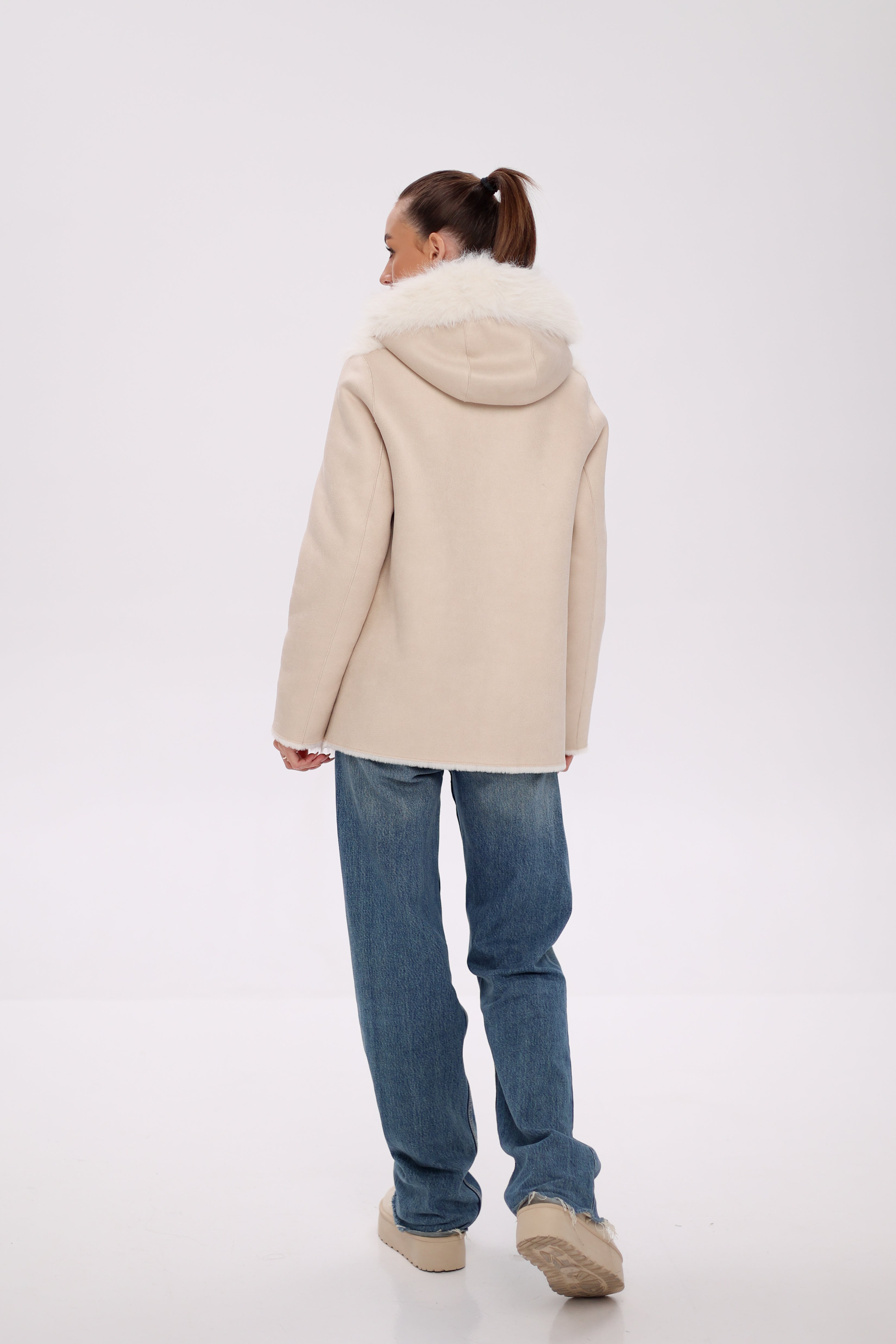 Pre-Order. Re-Stock Ships November 18. ⇆ Reversible Hooded Wool Blend Jacket