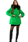 Genuine Silver Fox Fur Down Fill Parka