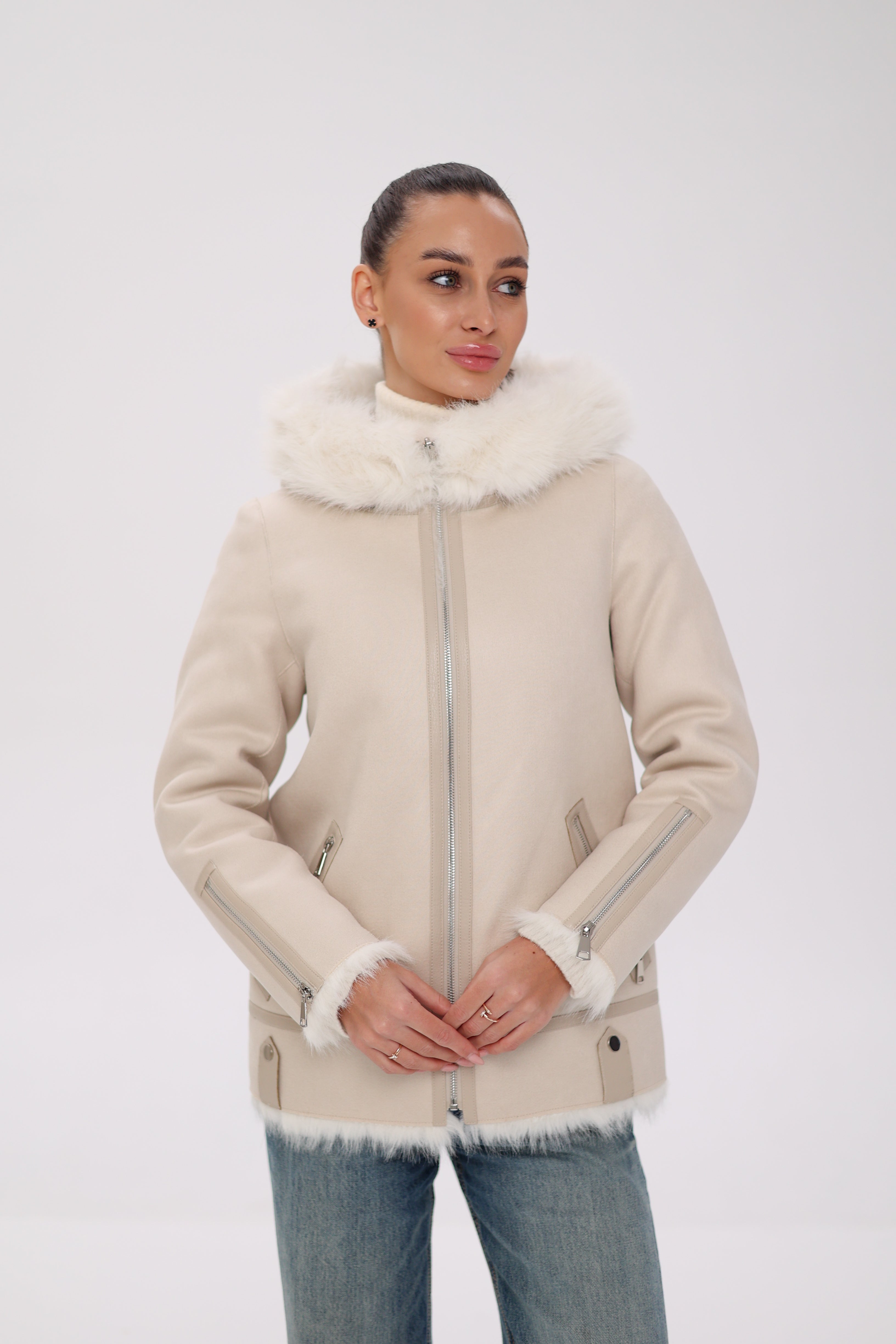 ⇆ Reversible Hooded Wool Blend Jacket