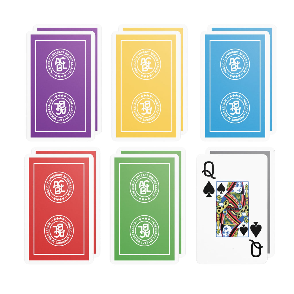 Jumbo Index 12 Cellophane-Wrapped Decks - New ACBL Logo - Traditional Coated ACBL Bridge Playing Cards