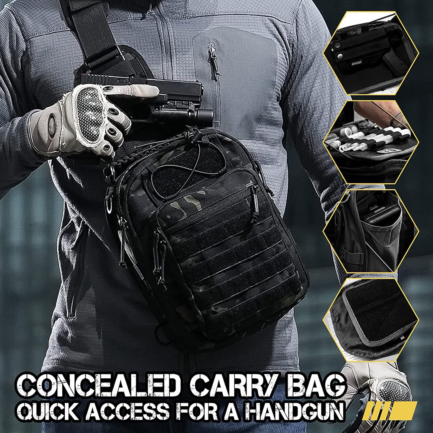 Concealed Carry Tactical Sling Bag For Range And Travel