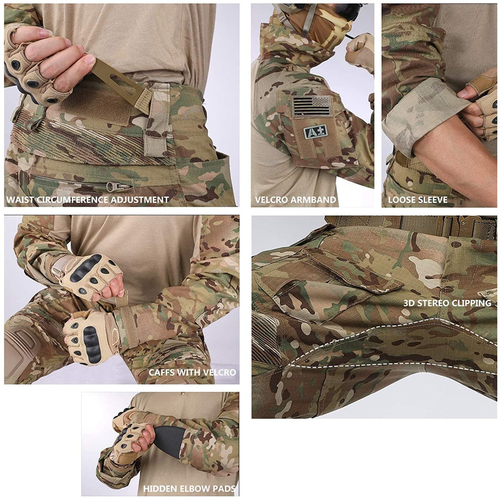 Army Tactical Desert Combat Suits with Knee Pads - G3