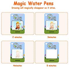 Alphabet Water Coloring Cards with 2 Magic Water Pens