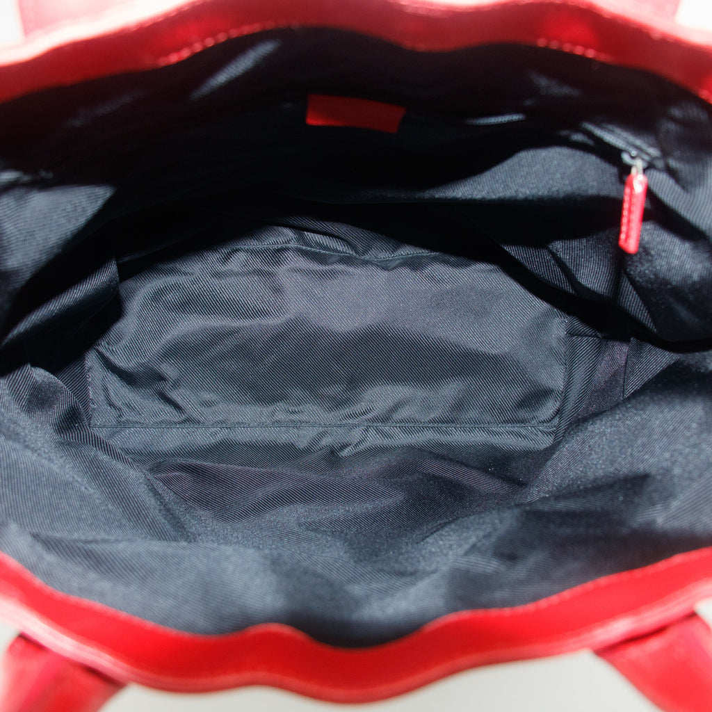 Gucci GG Canvas Brown x Red Tote Bag #8928