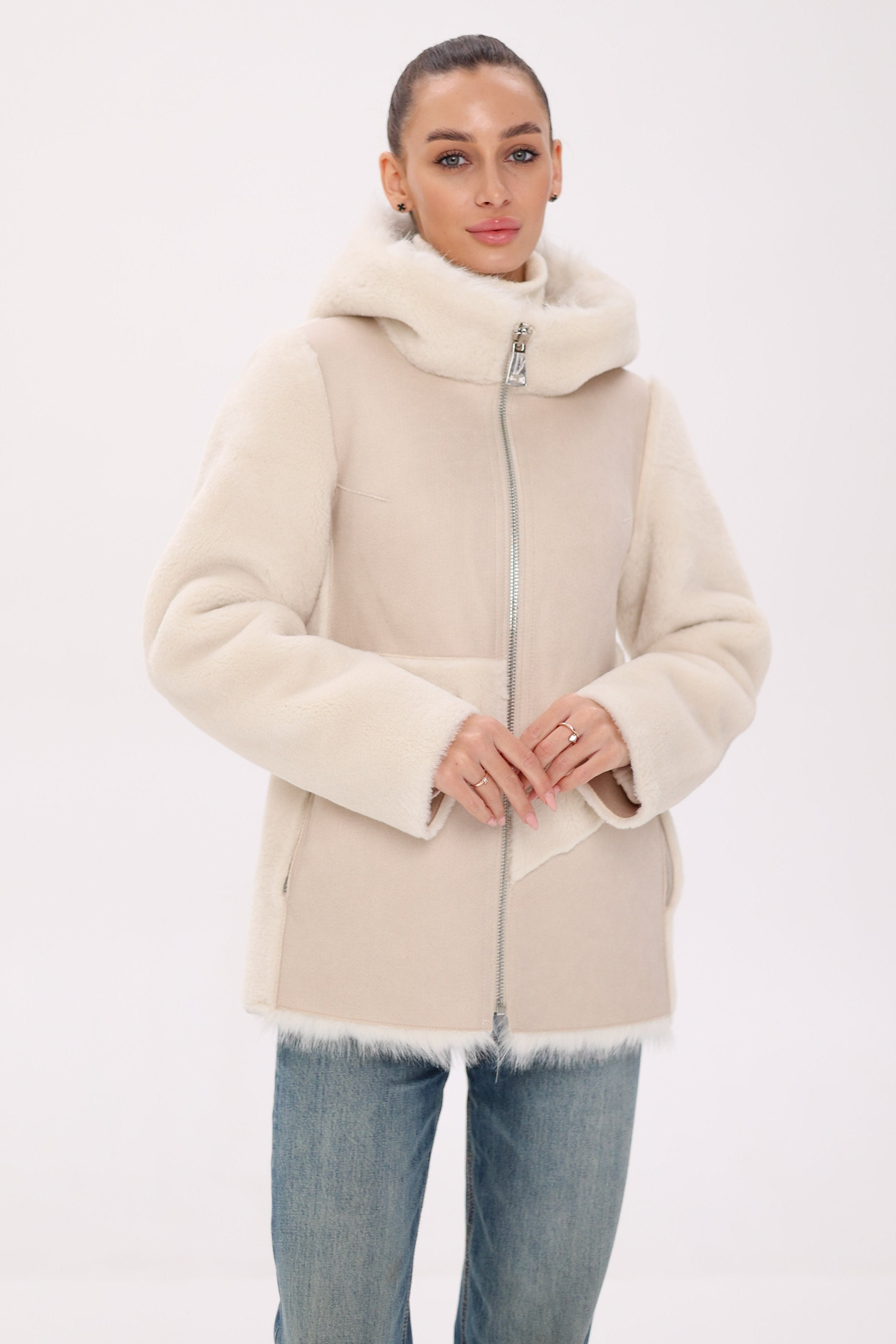 Pre-Order. Re-Stock Ships November 18. ⇆ Reversible Hooded Wool Blend Jacket