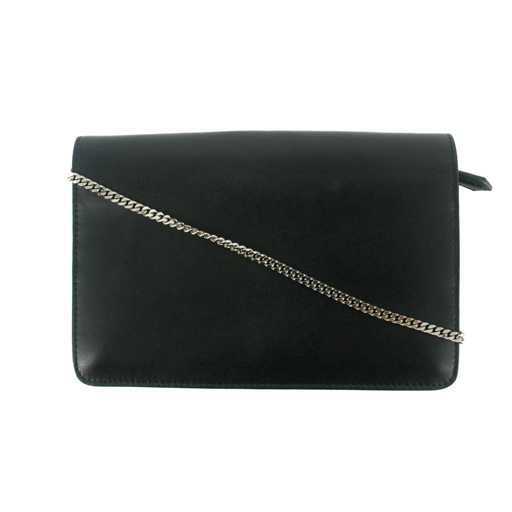 Fendi Chain Wallet Studs Leather Black Multicolor #9209