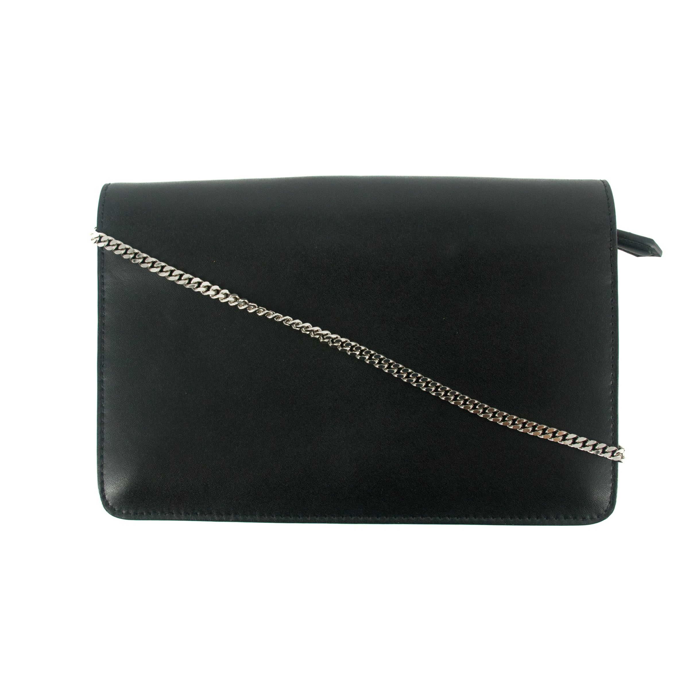 Fendi Chain Wallet Studs Leather Black Multicolor #9209