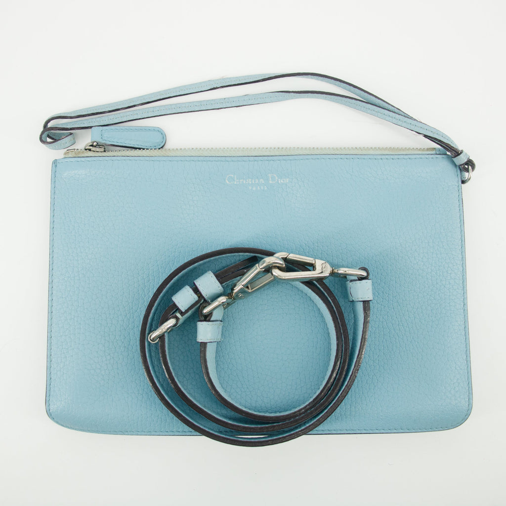 Christian Dior Diorissimo Blue Leather Shoulder Bag #9231
