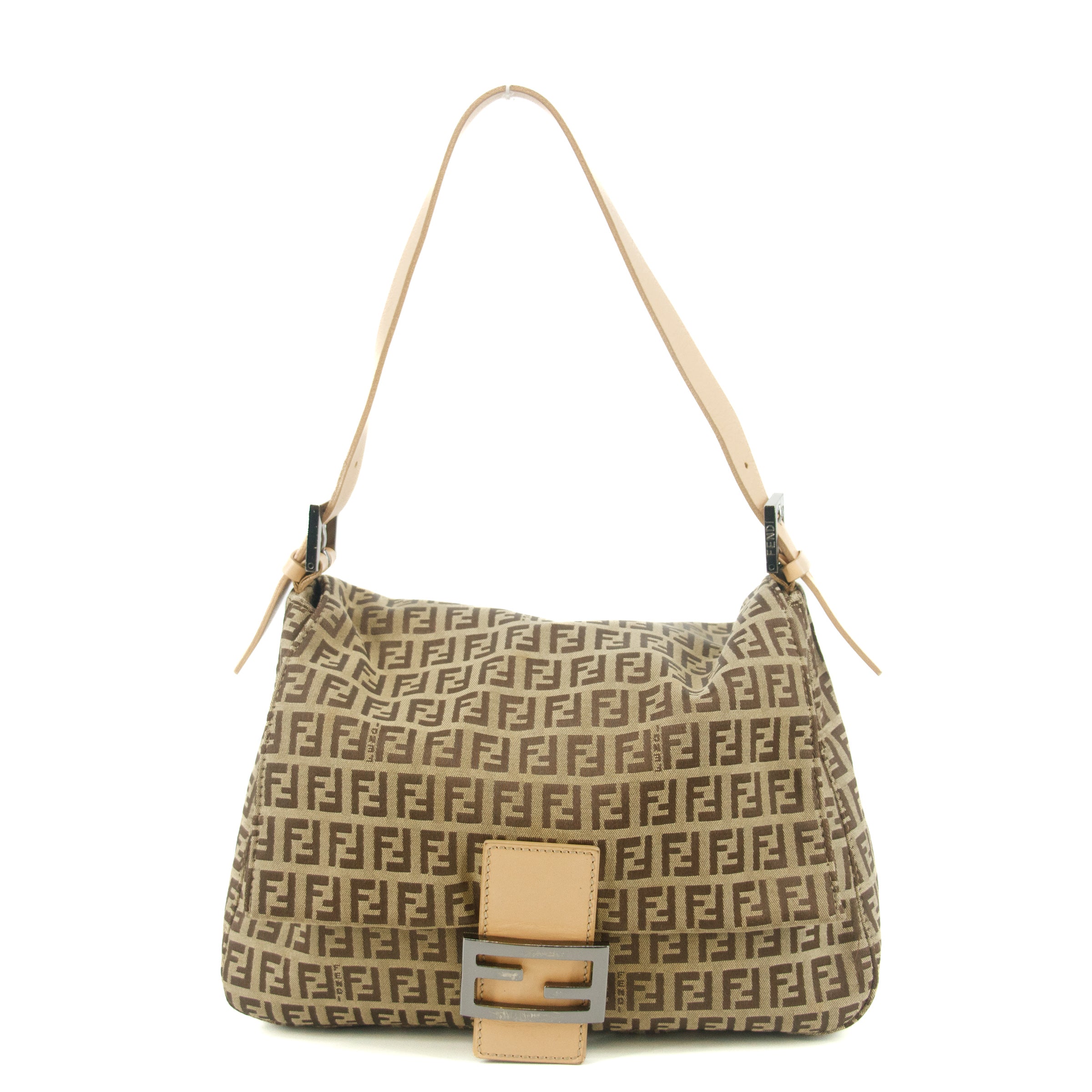 Fendi Zucchino Canvas Beige Shoulder Bag #9235