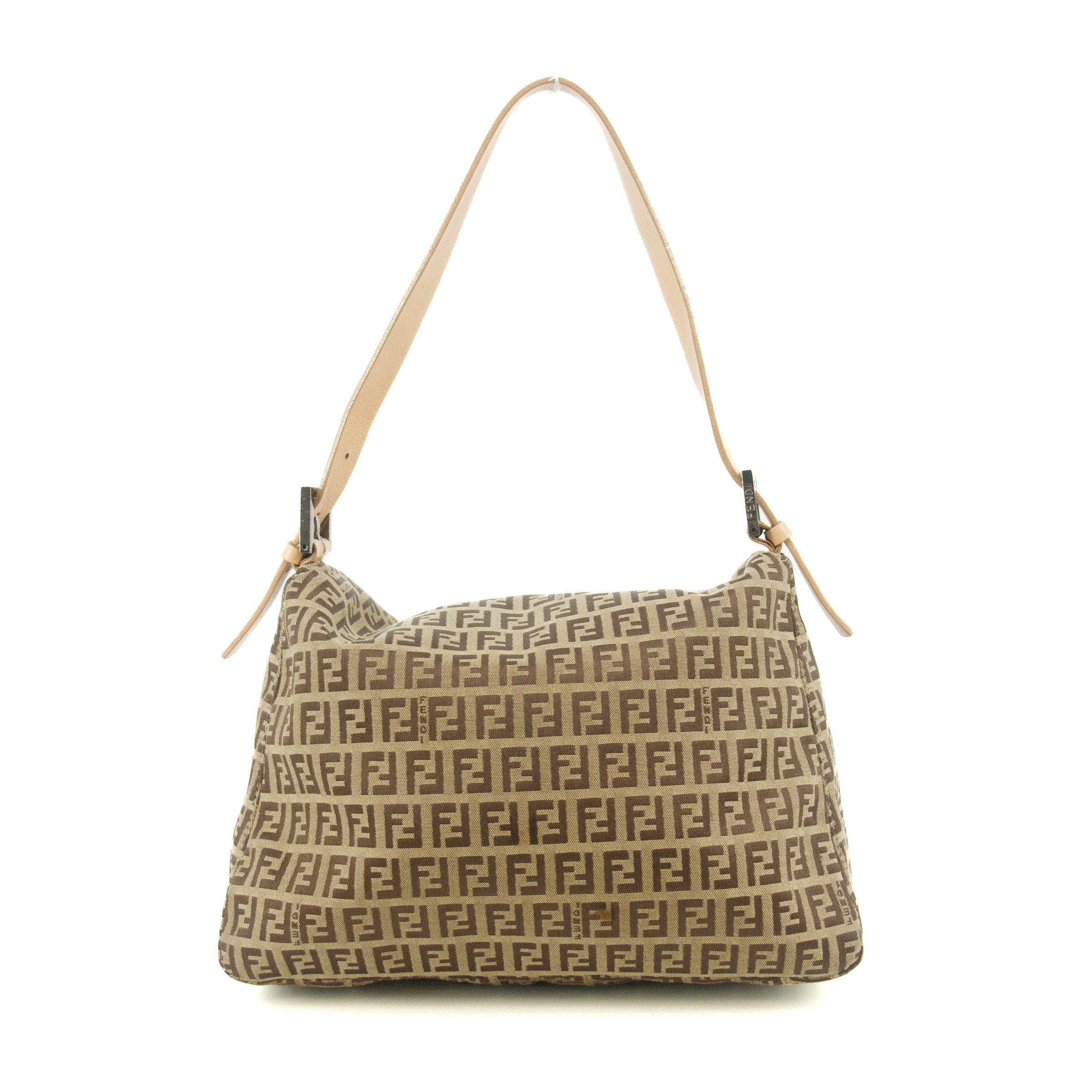 Fendi Zucchino Canvas Beige Shoulder Bag #9235