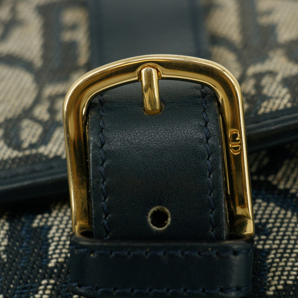 Christian Dior Blue Trotter Canvas Oblique Shoulder Bag #9241