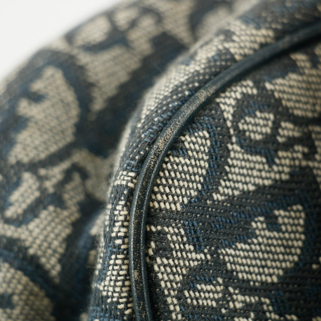 Christian Dior Blue Trotter Canvas Oblique Shoulder Bag #9241