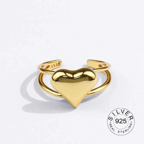 925 Sterling Silver Heart Rings - Women's Jewelry