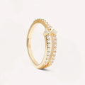 925 Sterling Silver Open CZ Flower Ring set
