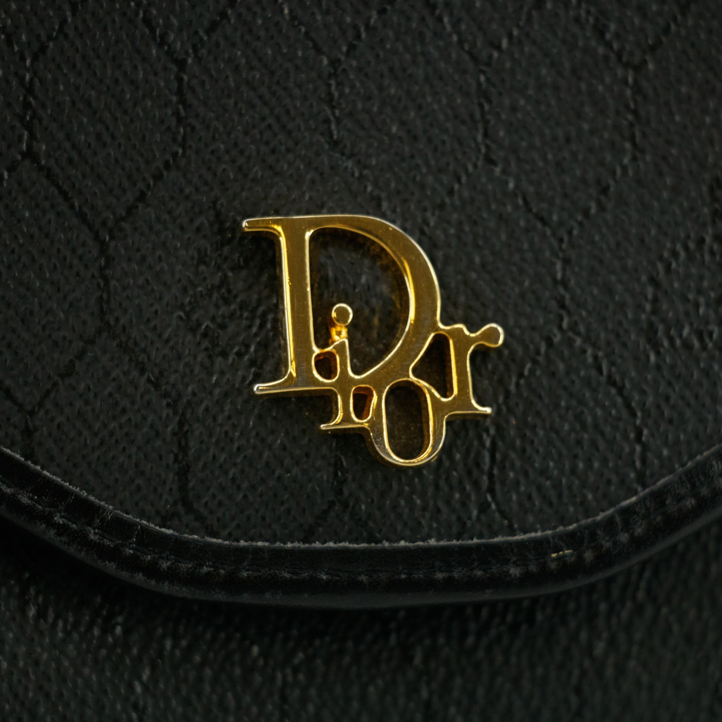 Christian Dior Black Honeycomb PVC Crossbody Bag #9257