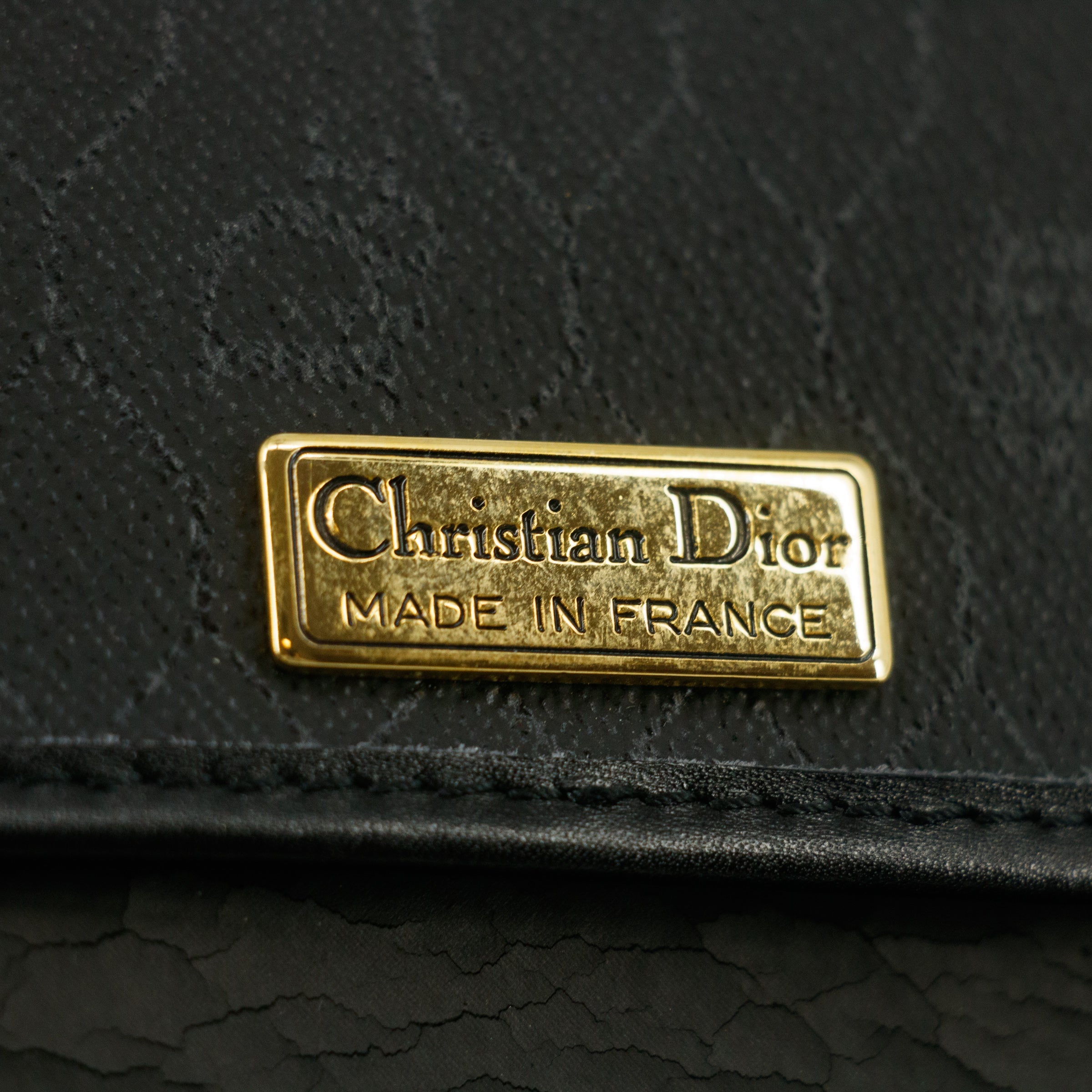 Christian Dior Black Honeycomb PVC Crossbody Bag #9257