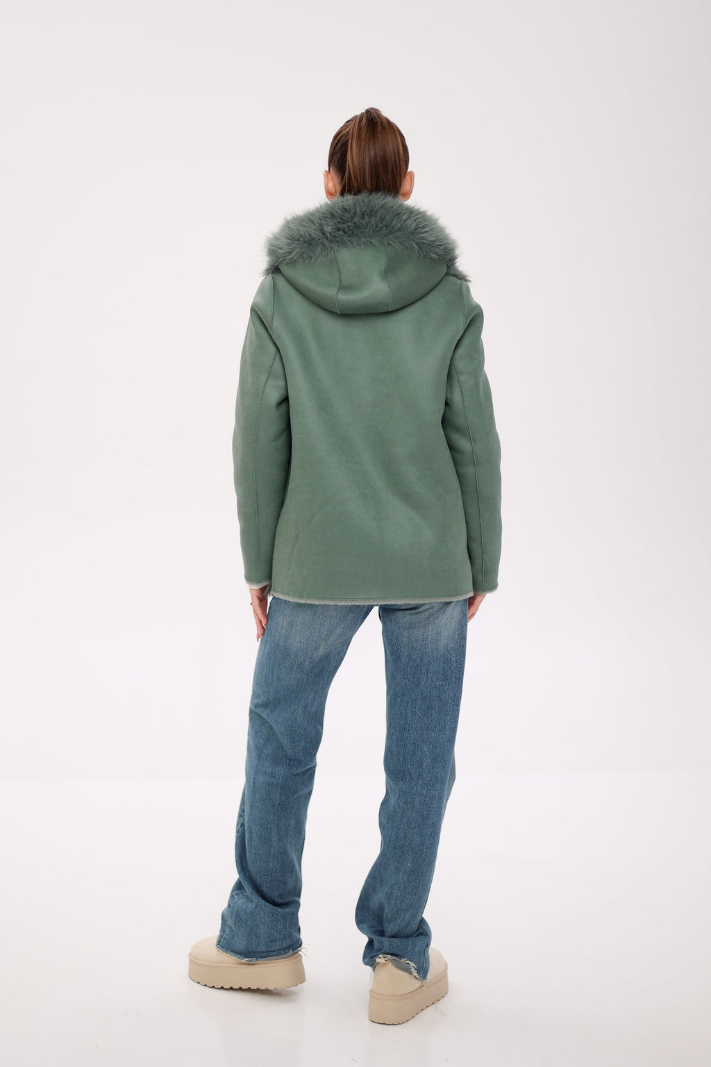 ⇆ Reversible Hooded Wool Blend Jacket