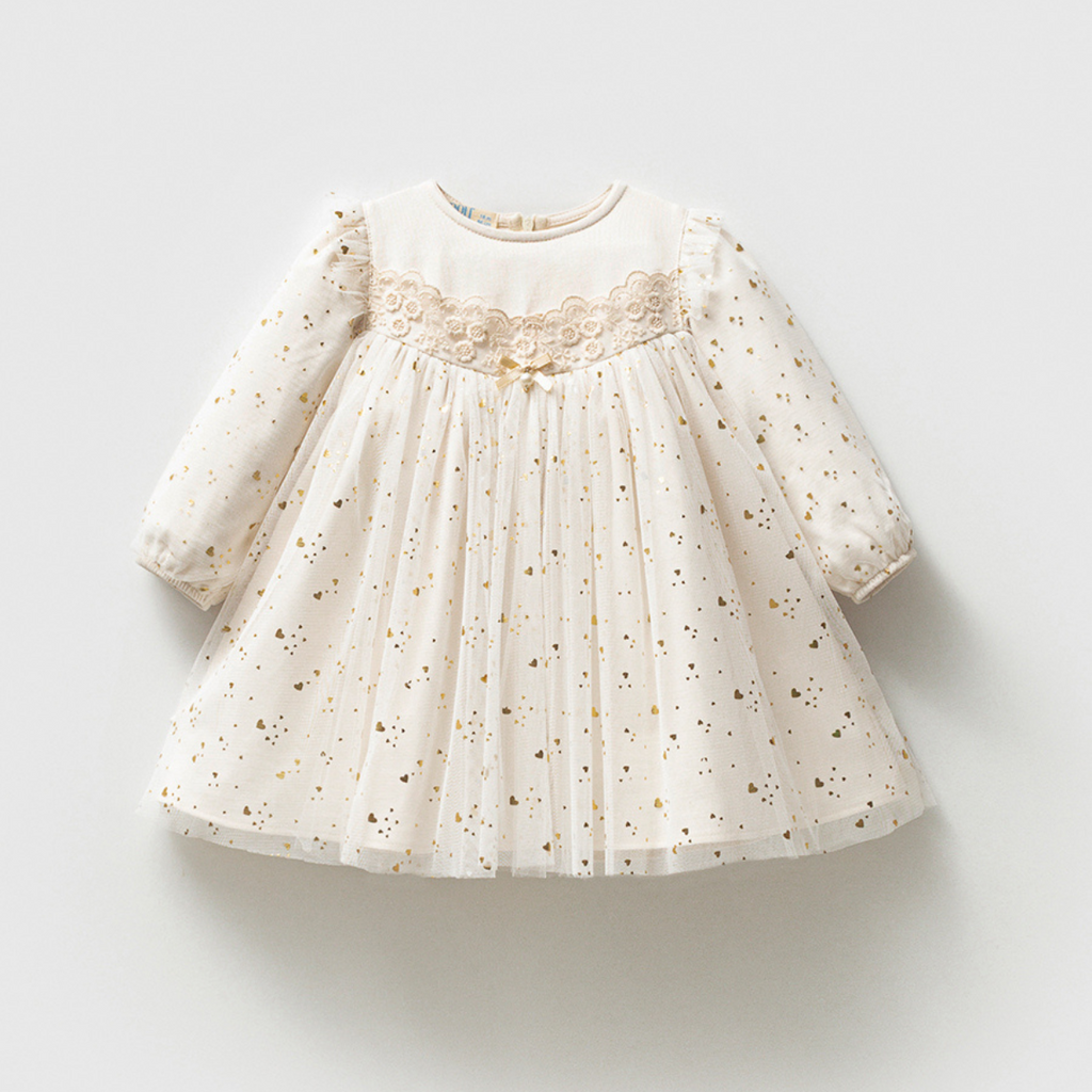 Elodie Dress – Ivory & Gold Dress