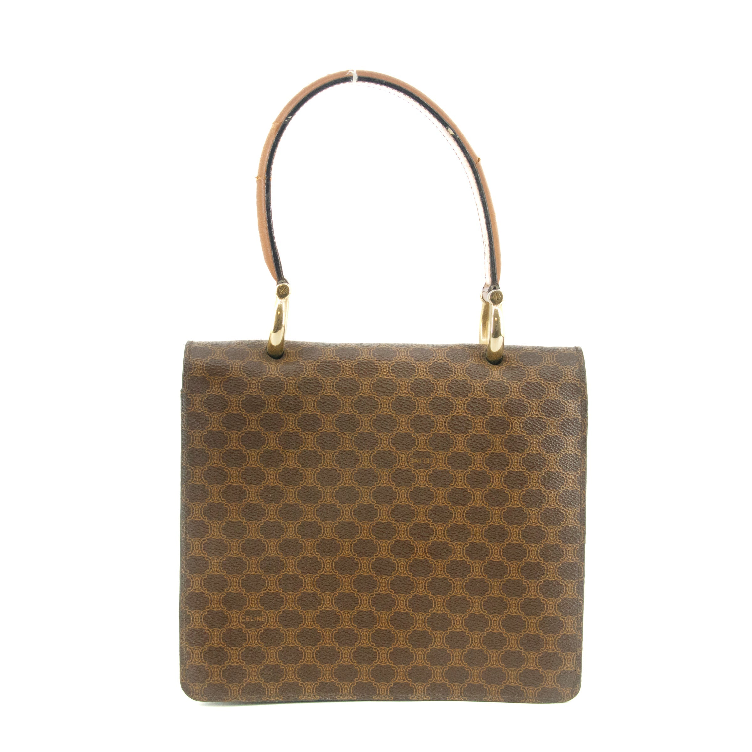 Celine Macadam Brown PVC x Leather One Handle Tote Bag #9448