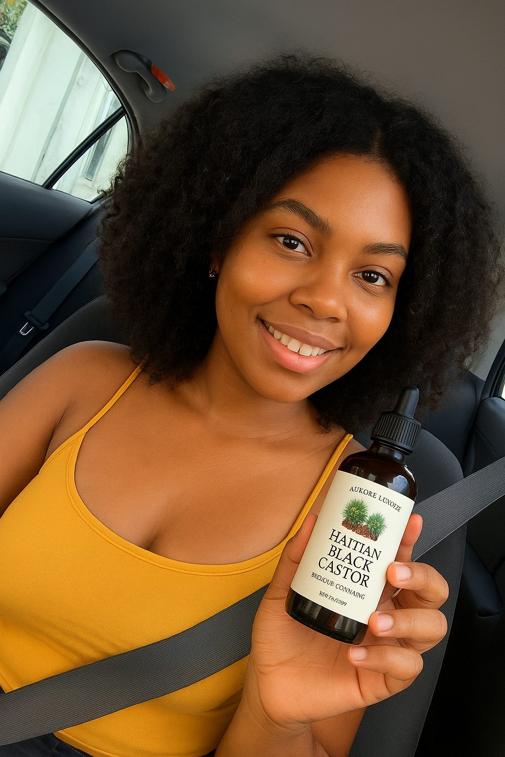 Huile de Ricin Noire Haïtienne – Lwil Maskriti, 100 % Pure, Cheveux & Peau”.