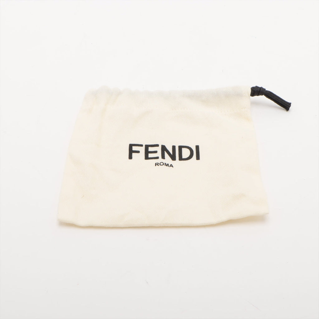 Fendi Nano Bucket Straw & Leather Chain Shoulder Bag Yellow #3260