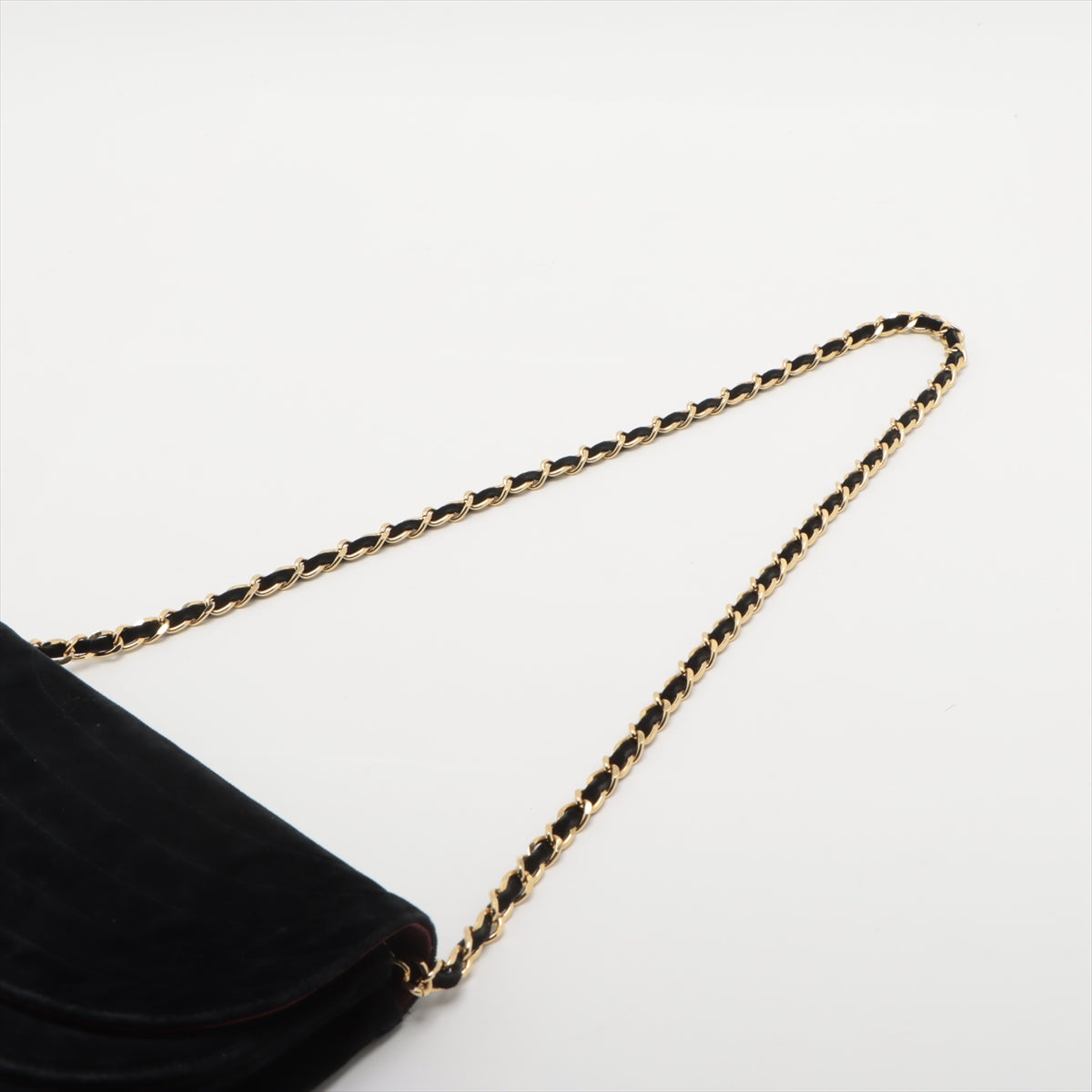 Chanel Black Suede Half Moon Coco Mark Chain Shoulder Bag #3744