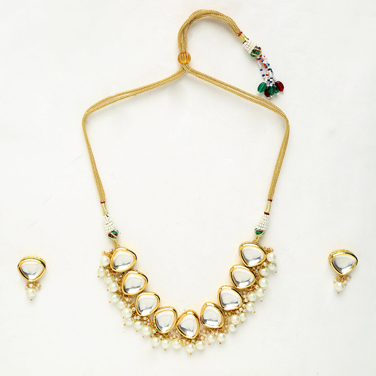 Precious Stones Kundan Choker With Studs