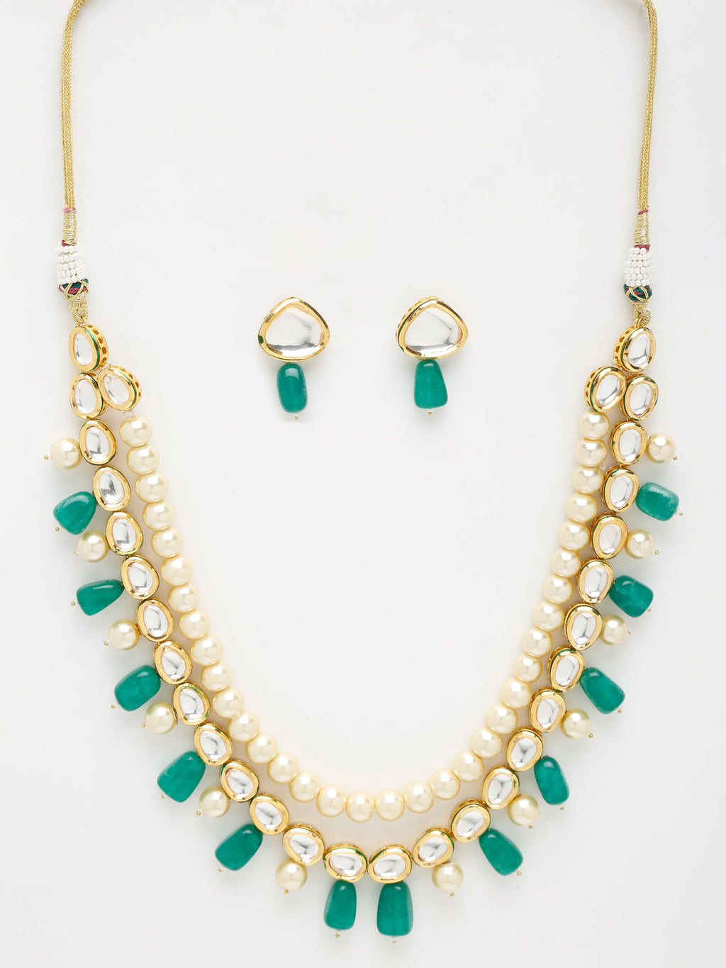 Beautiful Precious Long Kundan Necklace With Earrings