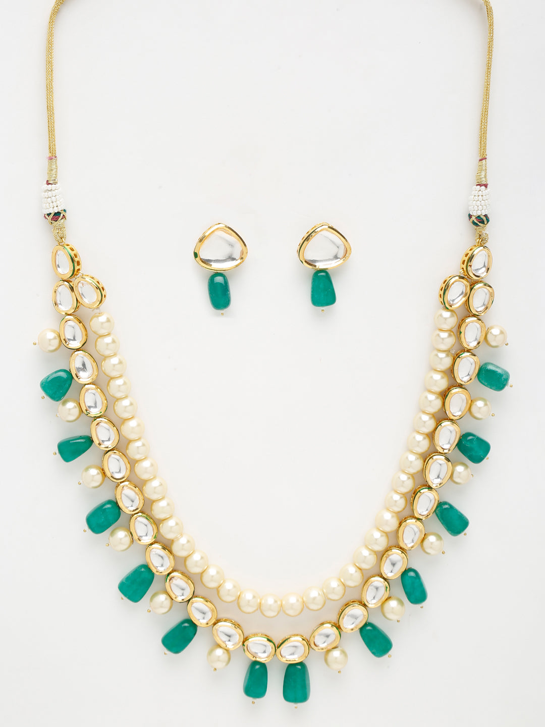 Beautiful Precious Long Kundan Necklace With Earrings