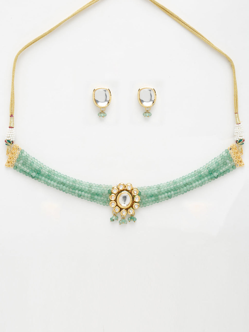 Green Pearl Kundan Choker With Studs