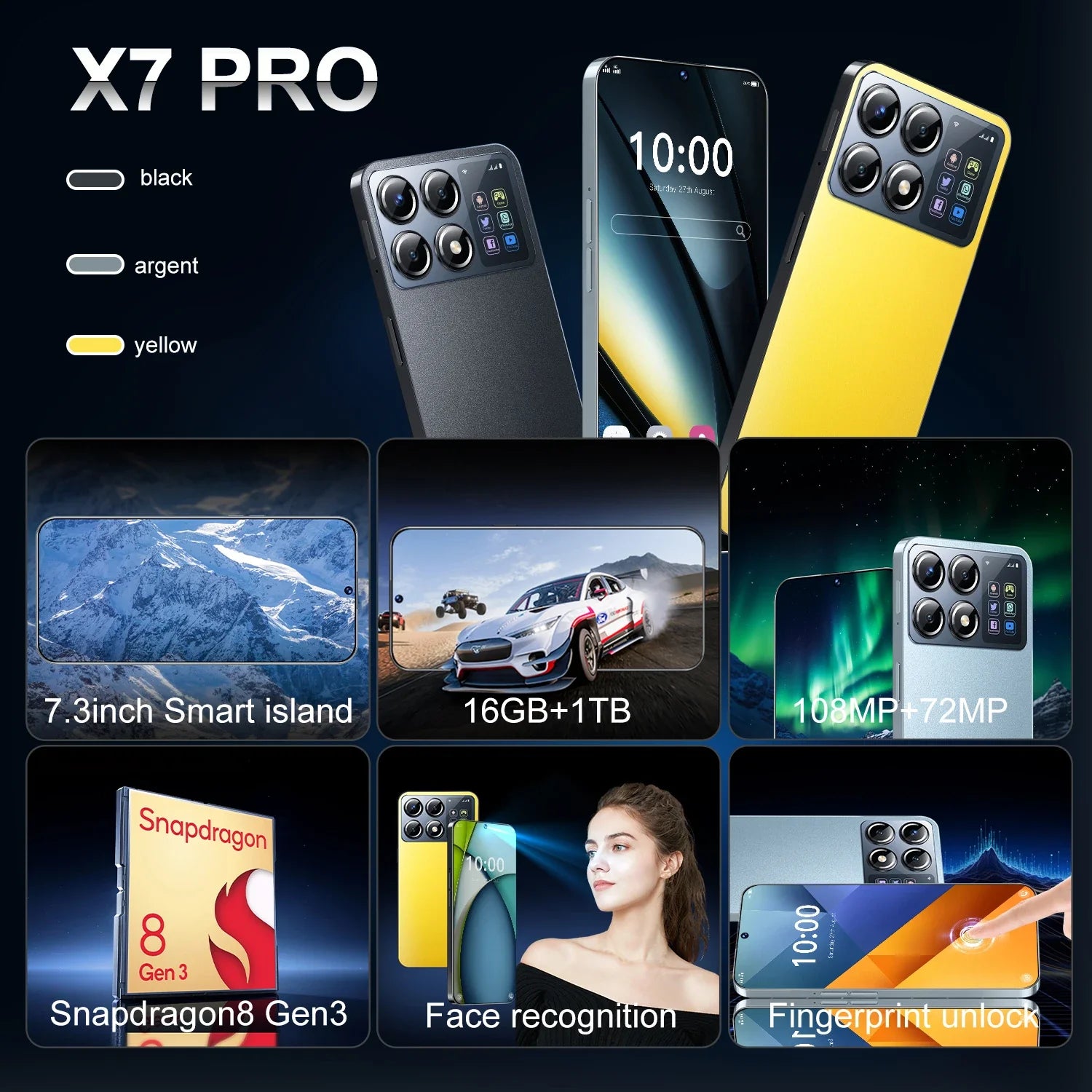 NEW Original Xioami X7 Pro Smartphone Global Version Snapdragon 8 108MP Dual Rear Camera Android Unlocked Mobile Phone NFC