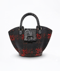 Abanico Large in Red Tartan/Black Leather