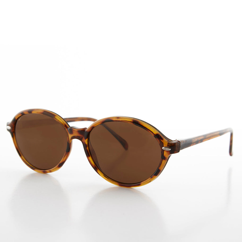 Women's Large Oval Glamour Vintage Sunglass - Alma