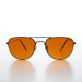 Small Square Amber Colored Lens Aviator 50mm - Areo